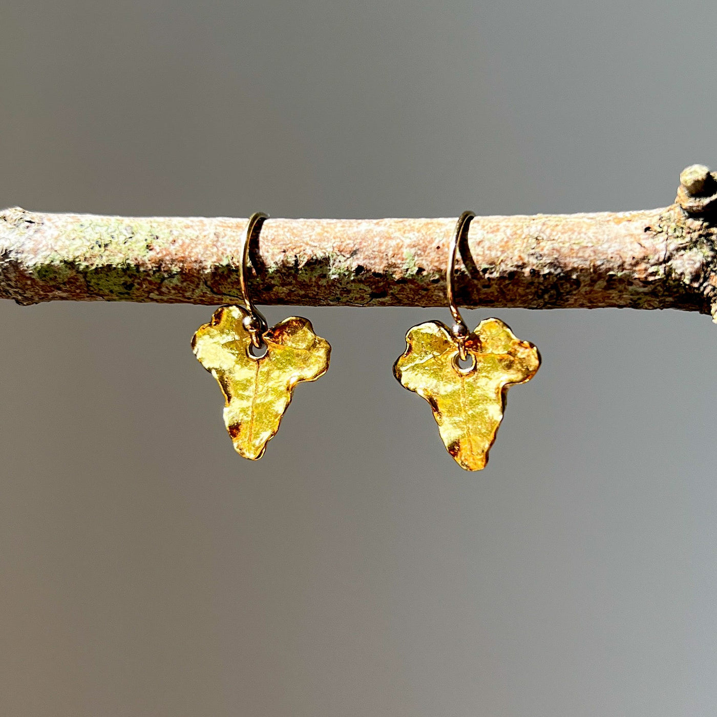 Gold Ivy Leaf Earrings