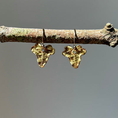 Gold Ivy Leaf Earrings