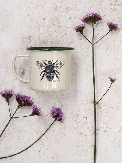 Bee Etched Enamel Mug