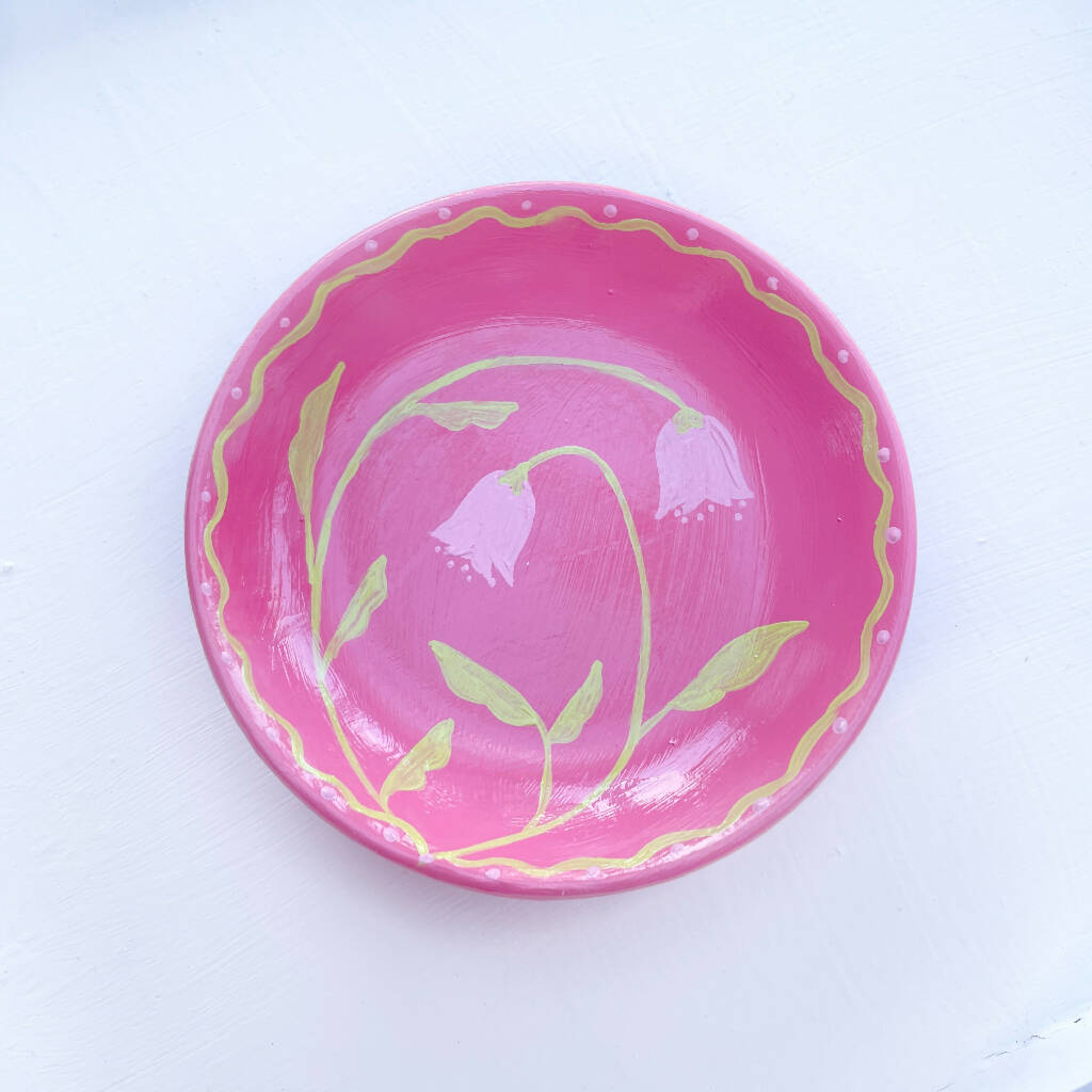 Hand Painted Floral Trinket Dish