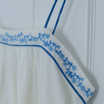 White Cotton Nightdress with Shoelace Straps