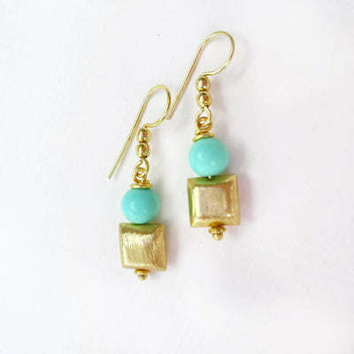 Turquoise Drop 18ct Gold Plated Earrings