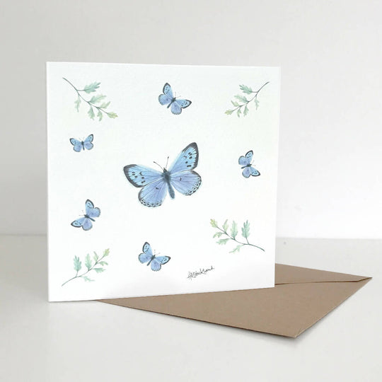 Large Blue Butterflies Greetings Card