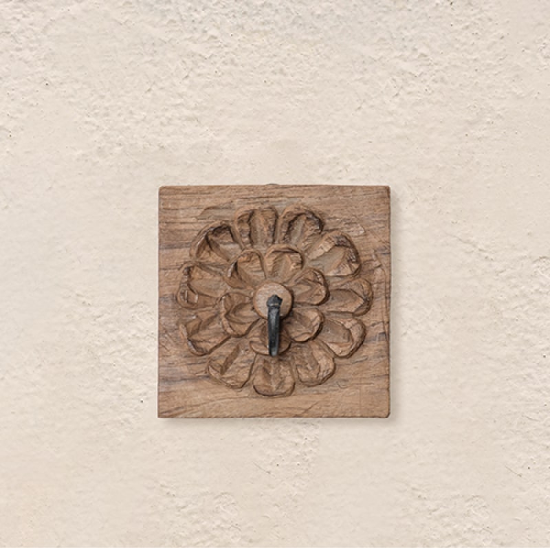Wooden Square Single Wall Hook