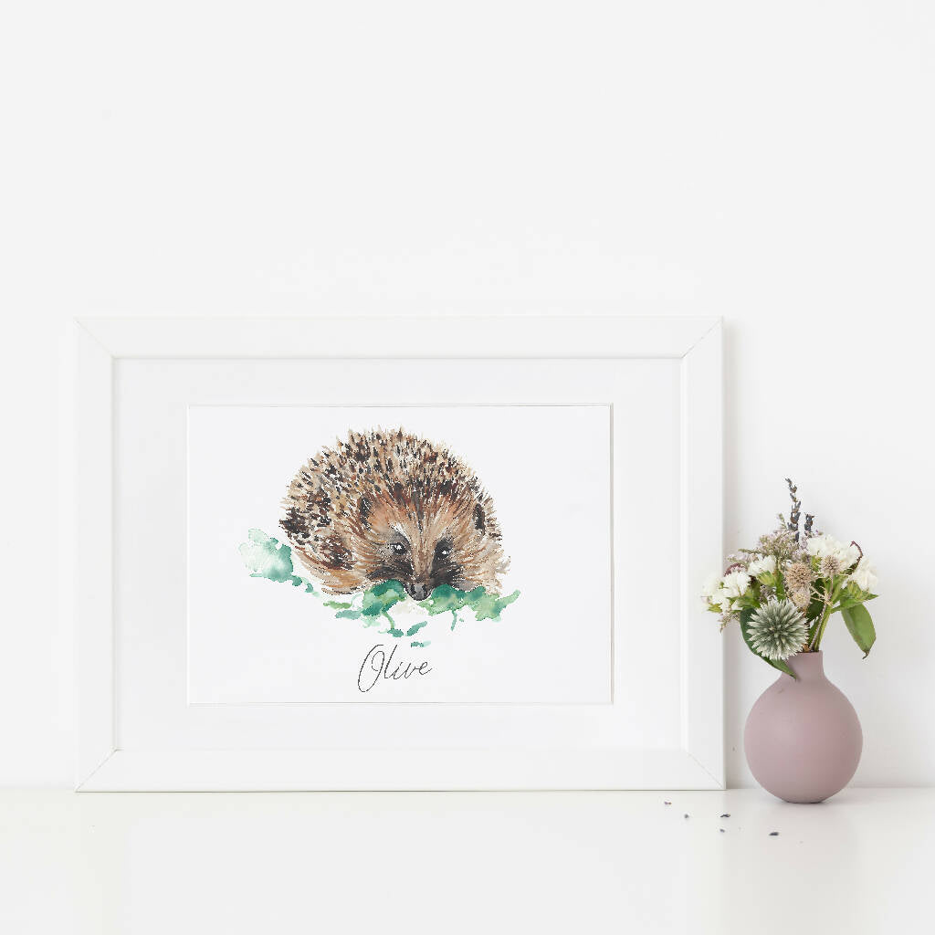 Hedgehog Watercolour Art Print