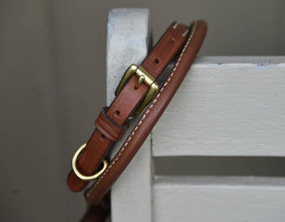 Bowfell Narrow Rolled Leather Dog Collar