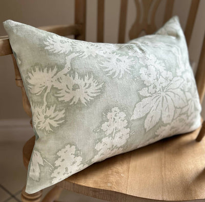 'Sycamore Leaves' Velvet-Backed Cushion