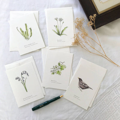 May Spring Seasonal Botanical Watercolour Illustrated Greetings Card Set