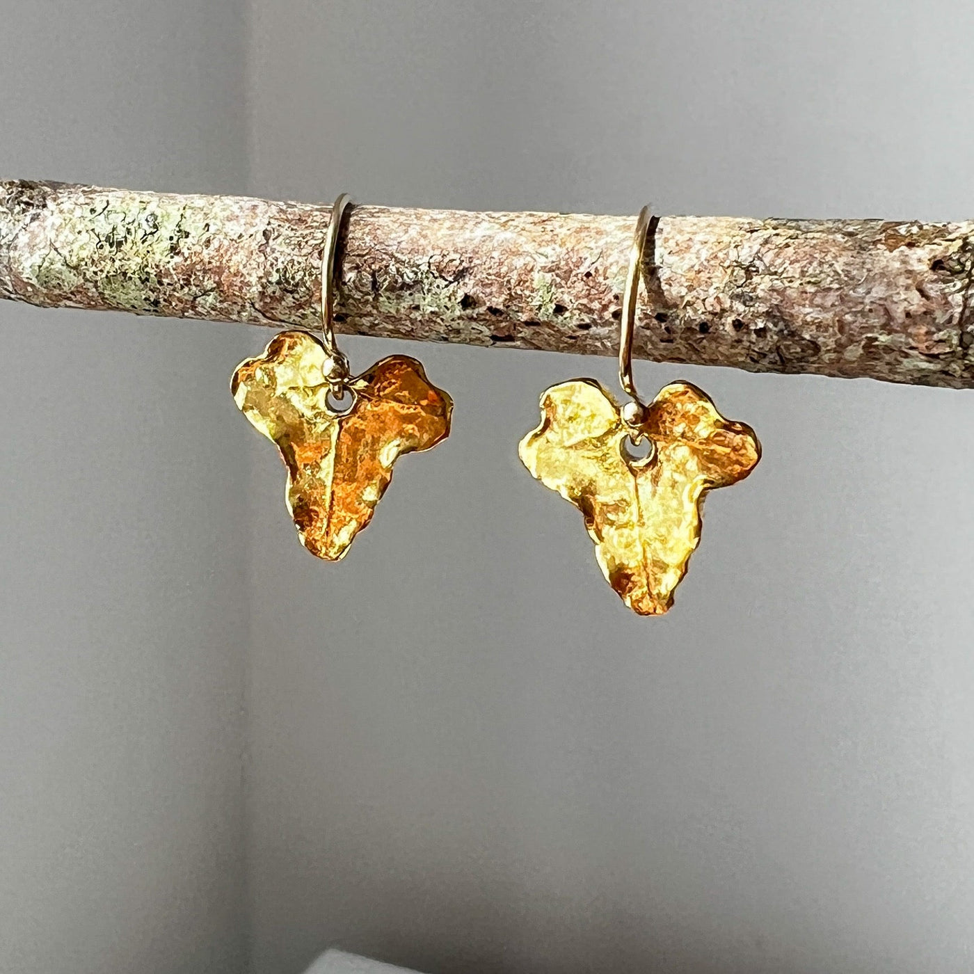 Gold Ivy Leaf Earrings