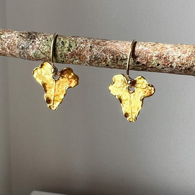 Gold Ivy Leaf Earrings