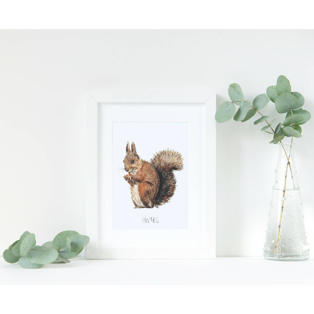 Squirrel Watercolour Art Print