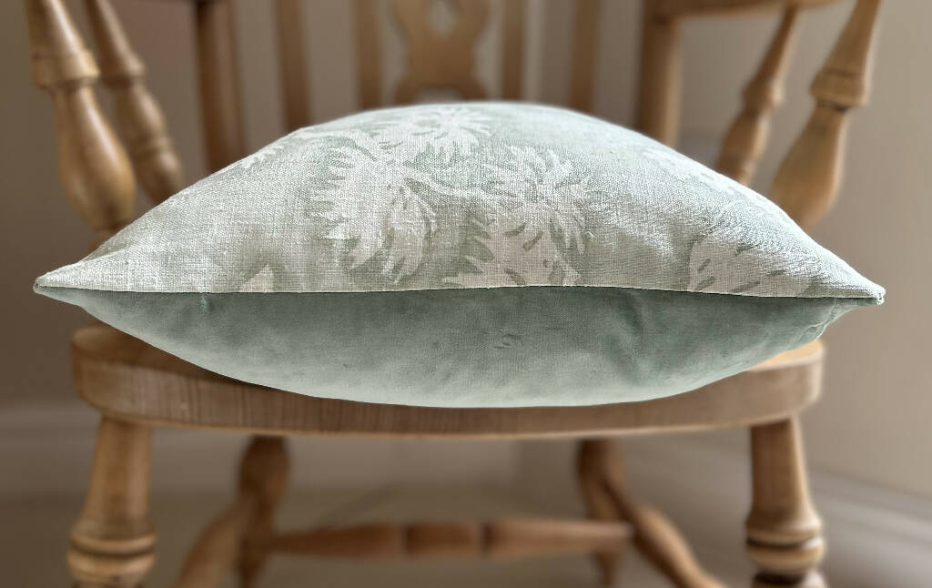 'Sycamore Leaves' Velvet-Backed Cushion