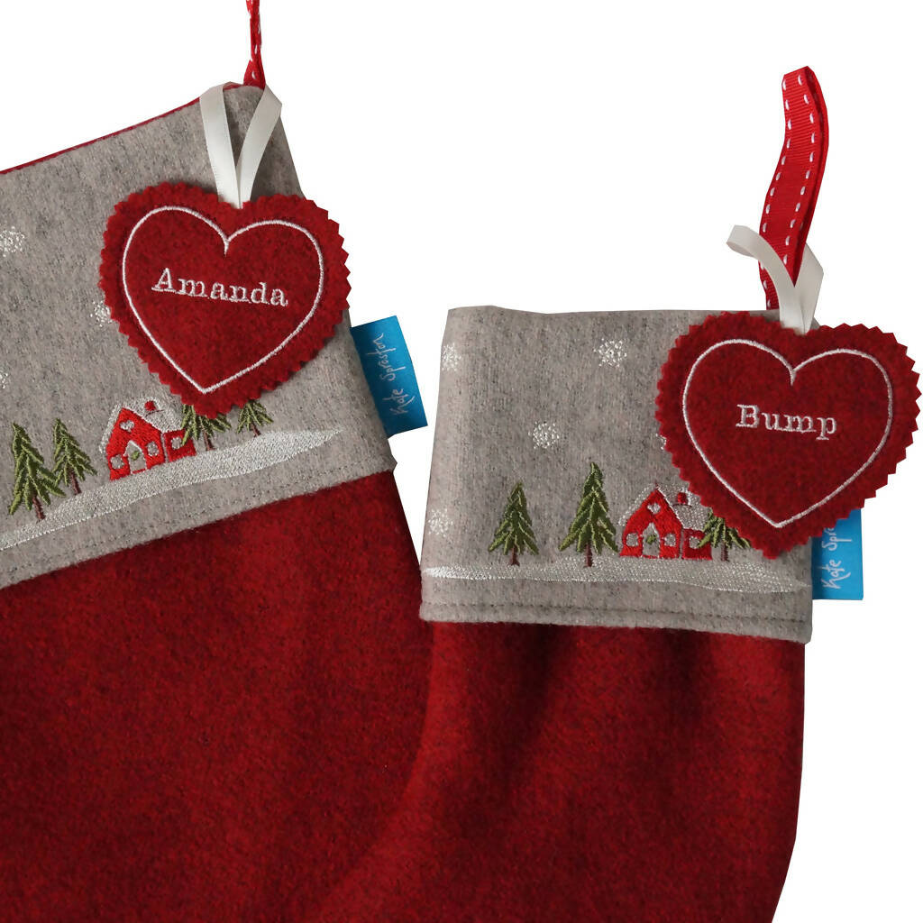 Winter Lodge Christmas Stockings Tag Close Up