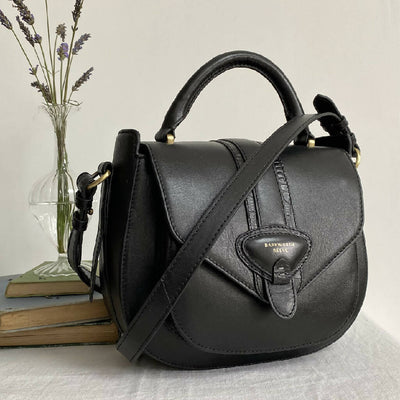 Belton Leather Saddle Bag in Black