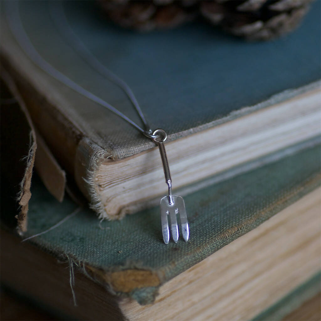 Garden Fork Silver and Gold Necklace