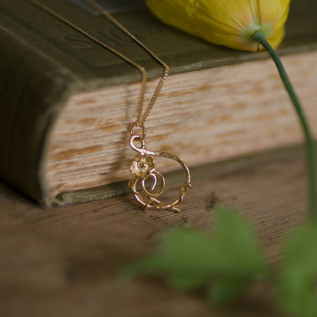 Enchanted Wood Initial Gold Necklace