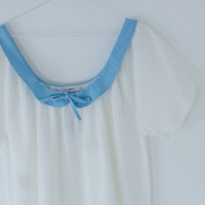 White Cotton Nightdress with Peter Pan Collar