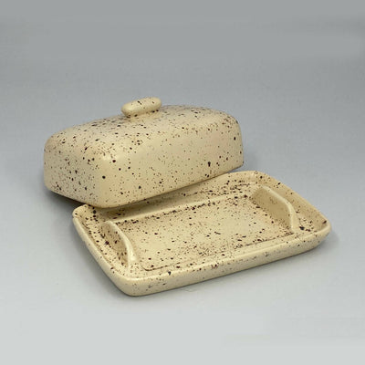 Butter Dish with Speckled Honey Glaze