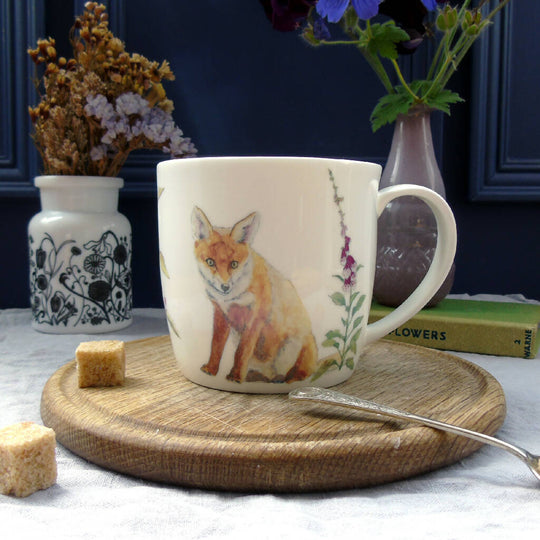 Fox and Foxglove Bone China Mug