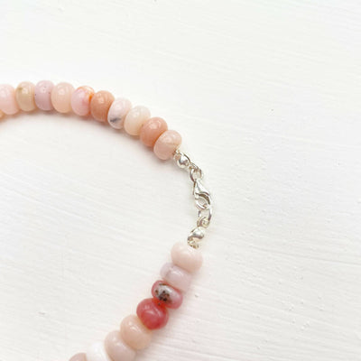 Pink Opal Sterling Silver Bracelet