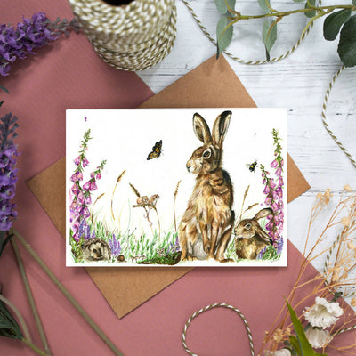 Hare and Friends 'One Summer Evening' Greeting Card