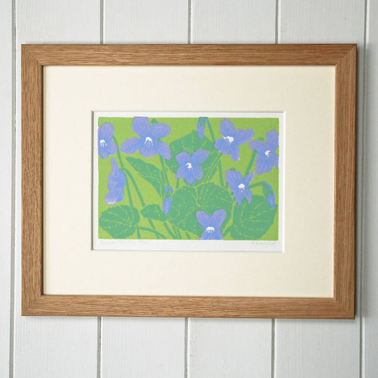 Sweet Violets - Limited Edition - Original Linocut Print