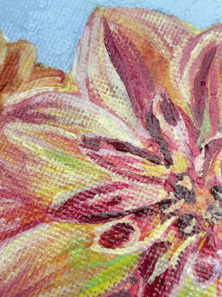 Cornish Chrysanthemum Acrylic Painting