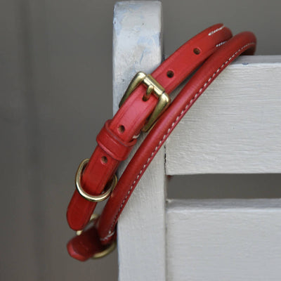 Bowfell Narrow Rolled Leather Dog Collar