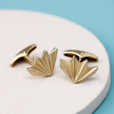 Geometric Fan Cufflinks in Solid 9ct Gold