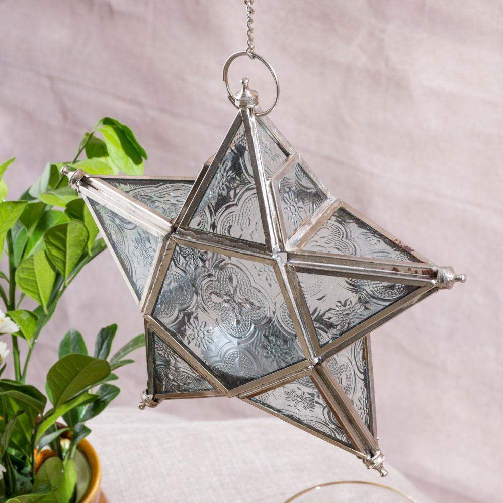 Glass Star Hanging Lantern