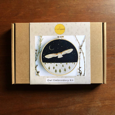 Starry Night Owl Embroidery Kit
