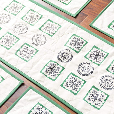 Green Table Runner & Placemats Set