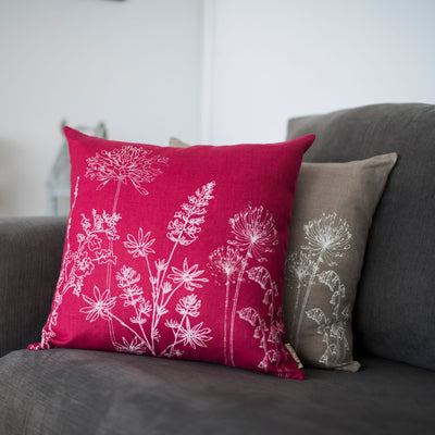 Floral Cushion in Pure Linen