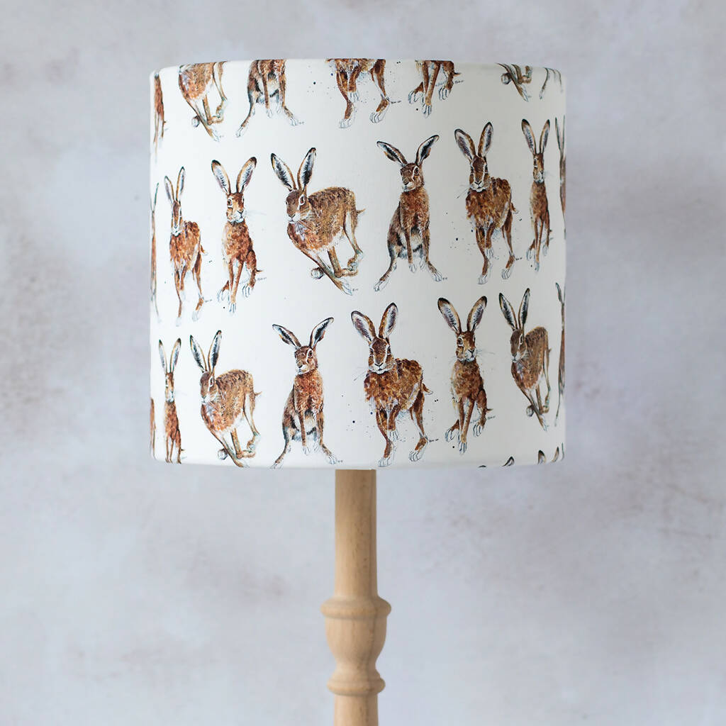 Hares Canvas Lampshade in Cream