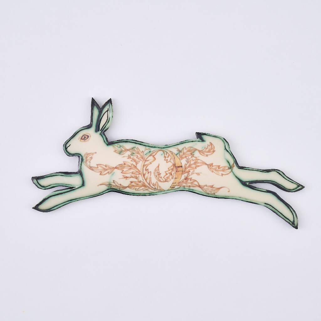 Gibbous Moon Phase Hare Hanging Ceramic Decoration