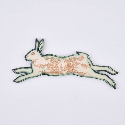 Gibbous Moon Phase Hare Hanging Ceramic Decoration