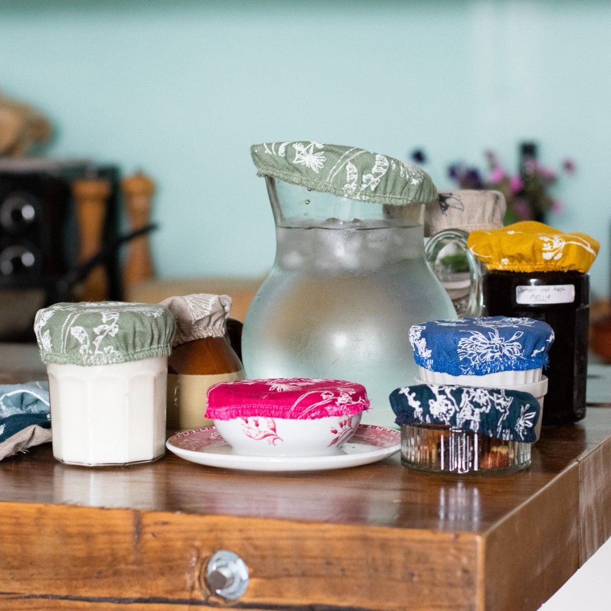 Reusable Small Linen Bowl Covers For Jars