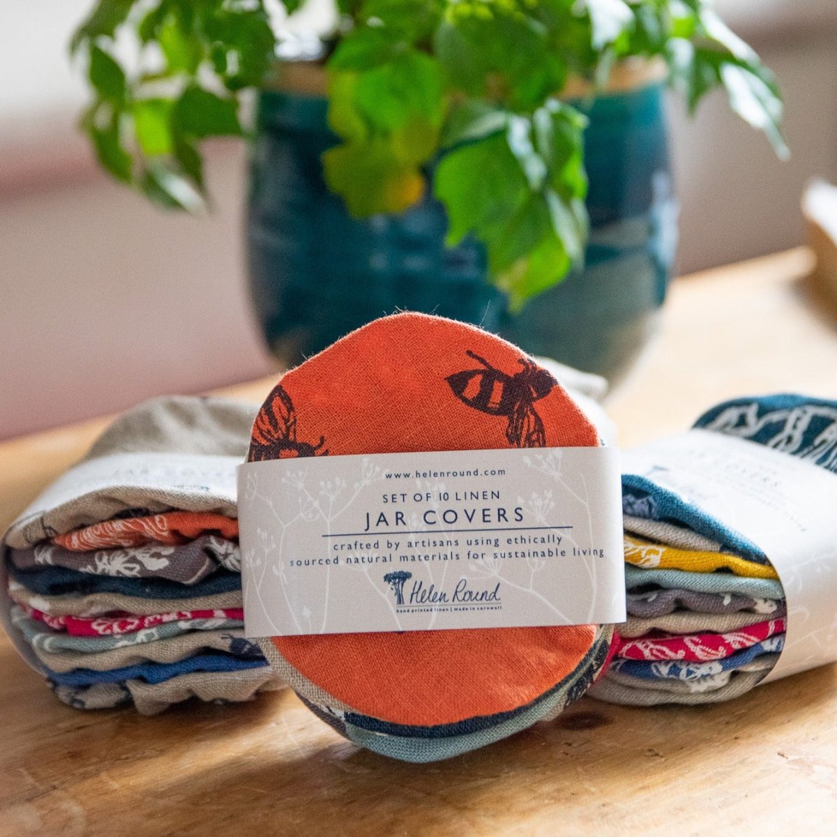 Reusable Small Linen Bowl Covers For Jars