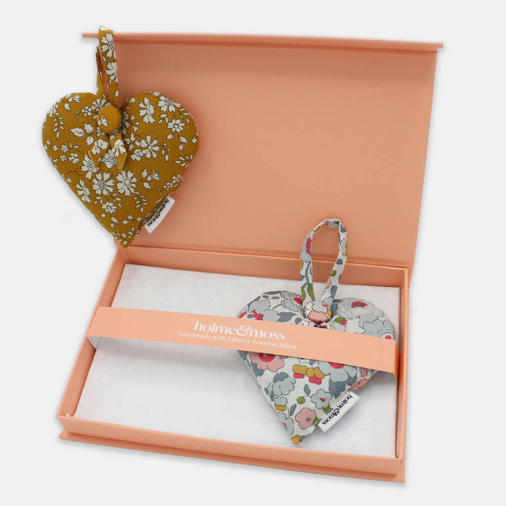 Liberty Lavender Heart Gift Box, Set of Two - English Mustard Collection