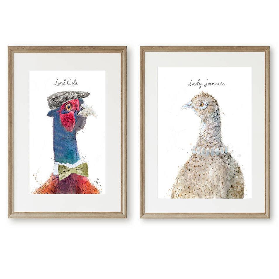 Personalised Lord & Lady Pheasant Prints