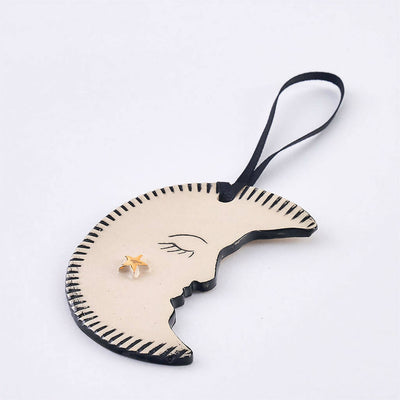 Crescent Moon Hanging Ceramic Decoration