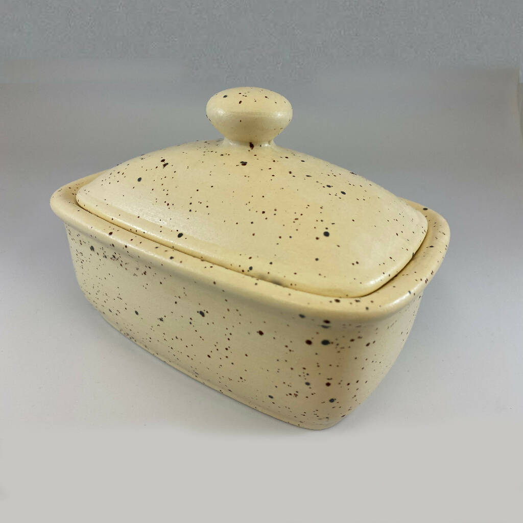 Butter Dish with Lid - Honey Speckle Glaze