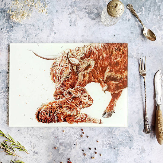 Highland Cows Glass Placemat