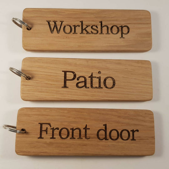 Large Oak Personalised Keyring