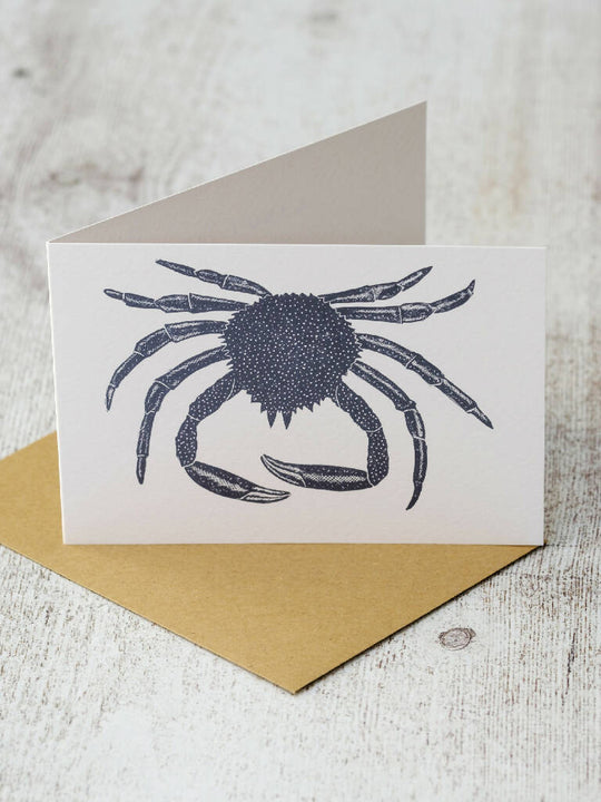 Spider Crab A6 Lino Print Greeting Card