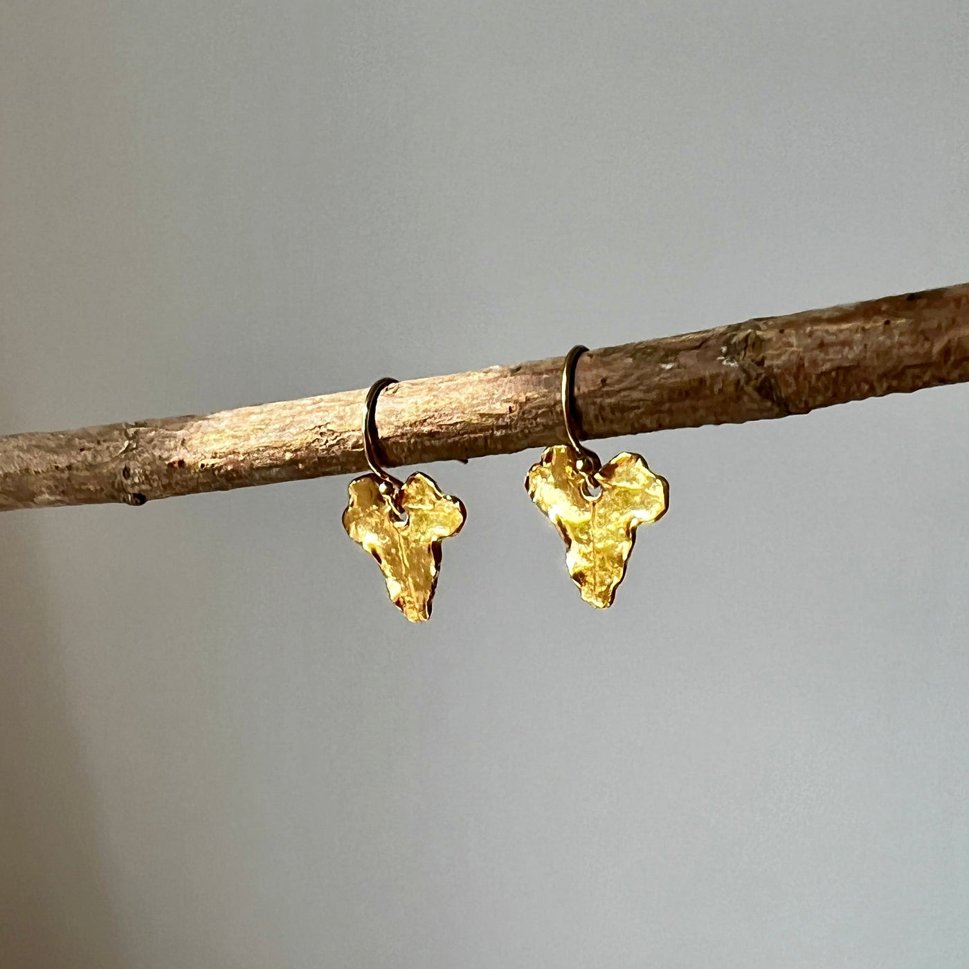 Gold Ivy Leaf Earrings