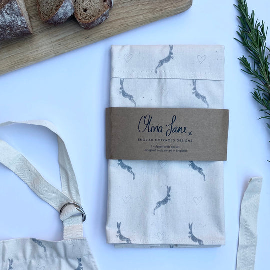 Apron - 'Home Late Hare and Hearts'