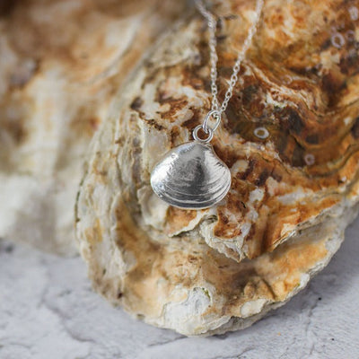 Silver Venus Clam Shell Necklace