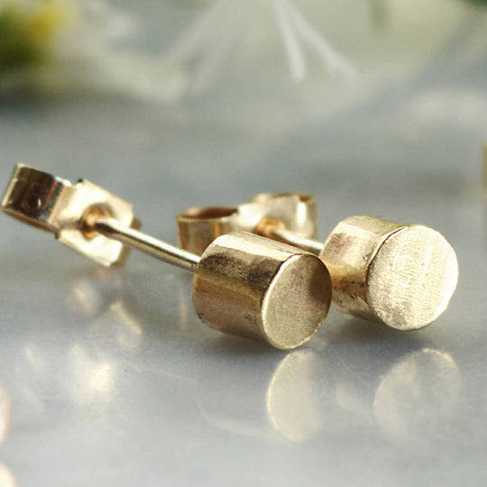 Cilindri - Ethical Gold Studs in 9ct and 18ct