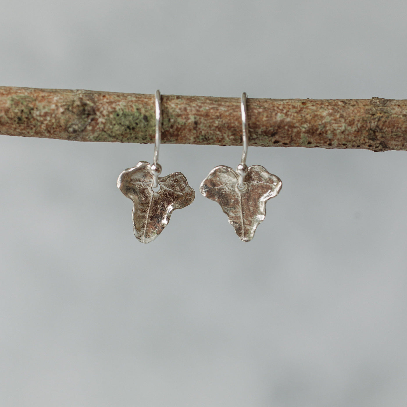 Silver Ivy Leaf Earrings